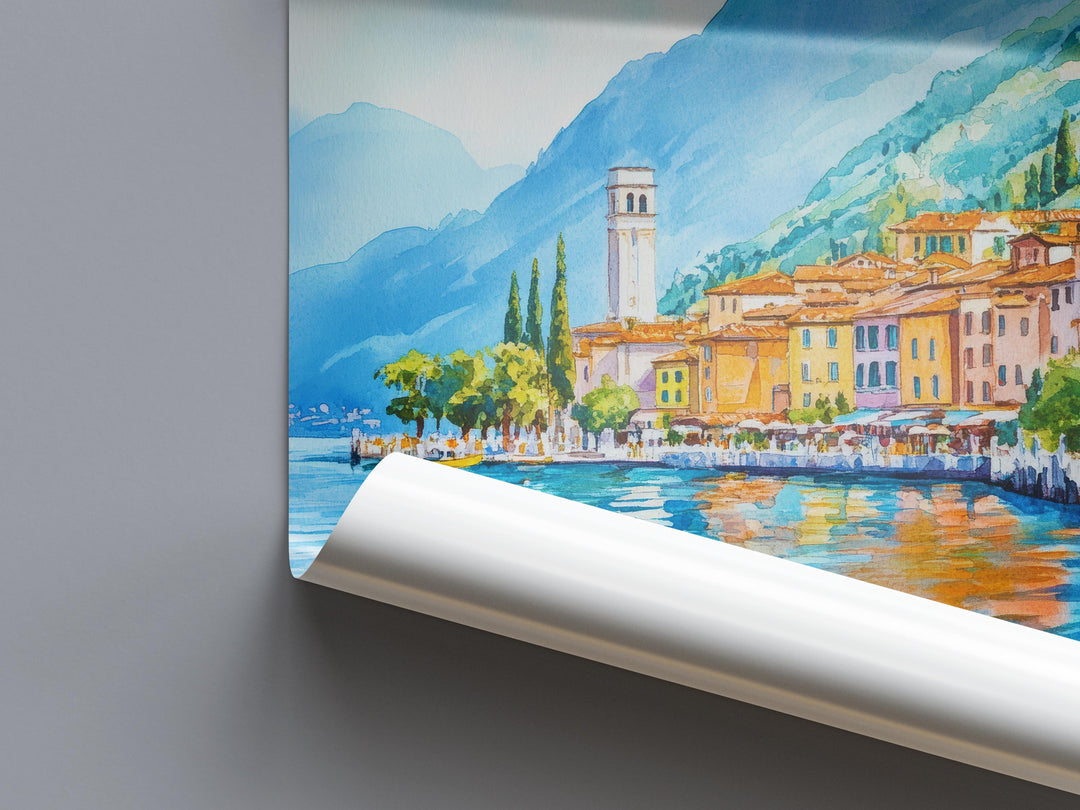 Lake Garda Watercolor Poster Wall Art Lake Garda Wall Hanging Home Décor Lake Garda Gift Art Lovers Italy Art Lover Gift Souvenir Print