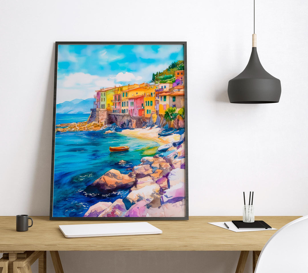 Genoa Watercolor Poster Wall Art Genoa Wall Decor Home Décor Genoa Gift Art Lovers Italy Art Lover Gift Travel Souvenir Print