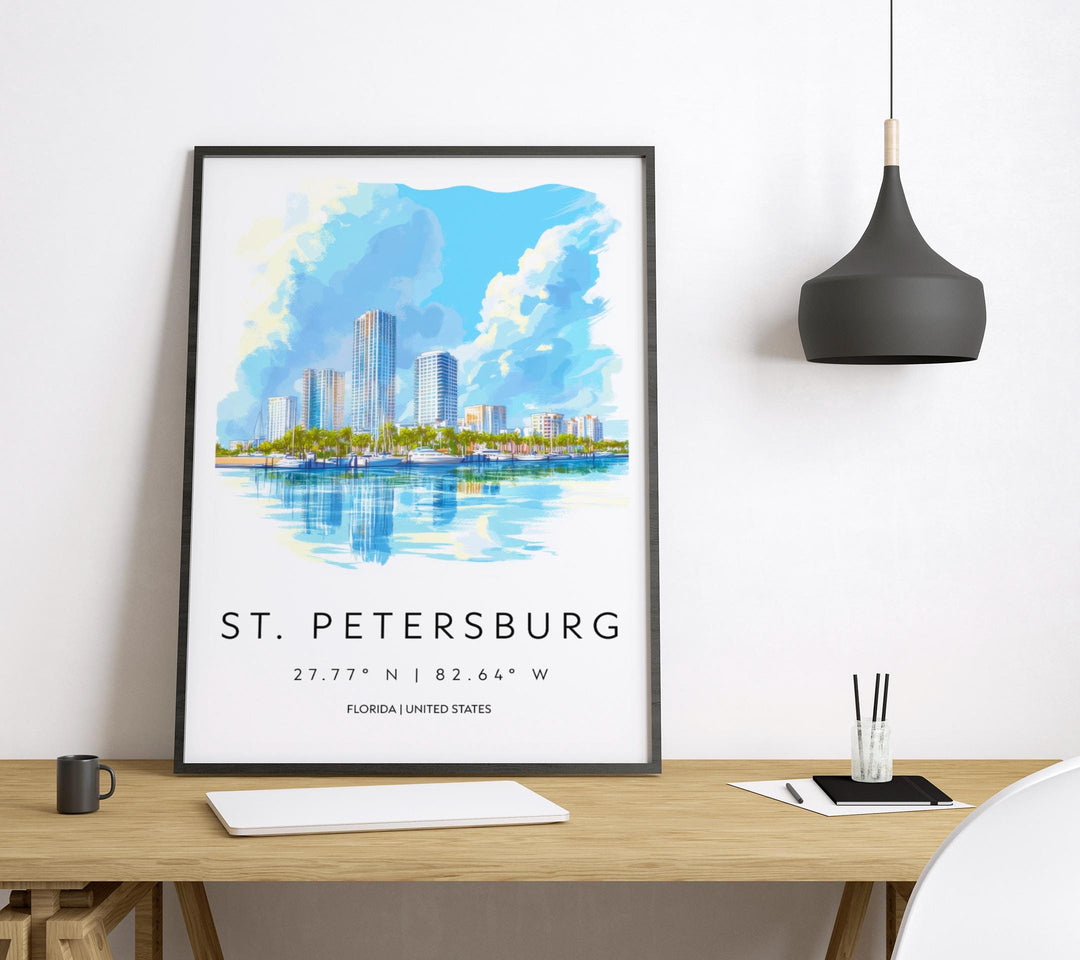St. Petersburg Watercolor Poster Wall Art Wall Decor Home Décor St. Petersburg Gift USA Art Lover Gift, Travel Souvenir Print