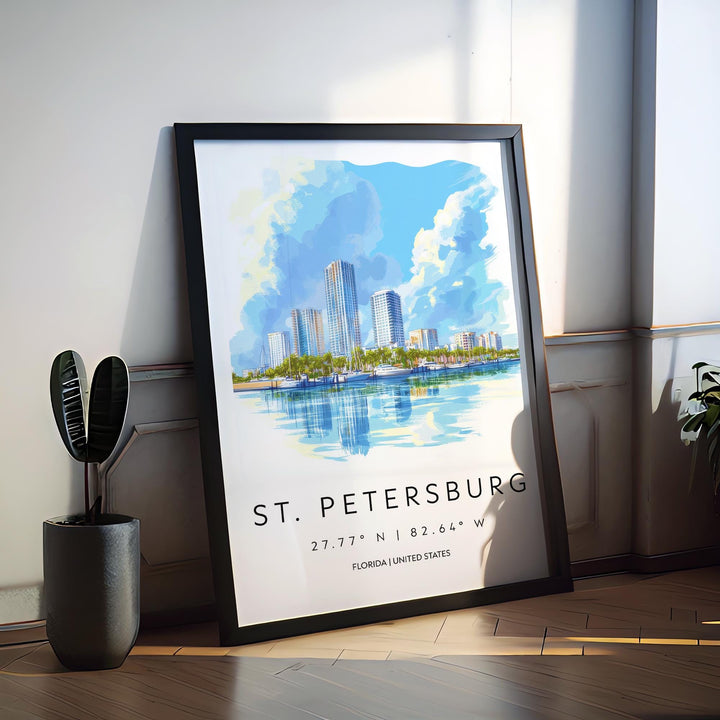St. Petersburg Watercolor Poster Wall Art Wall Decor Home Décor St. Petersburg Gift USA Art Lover Gift, Travel Souvenir Print