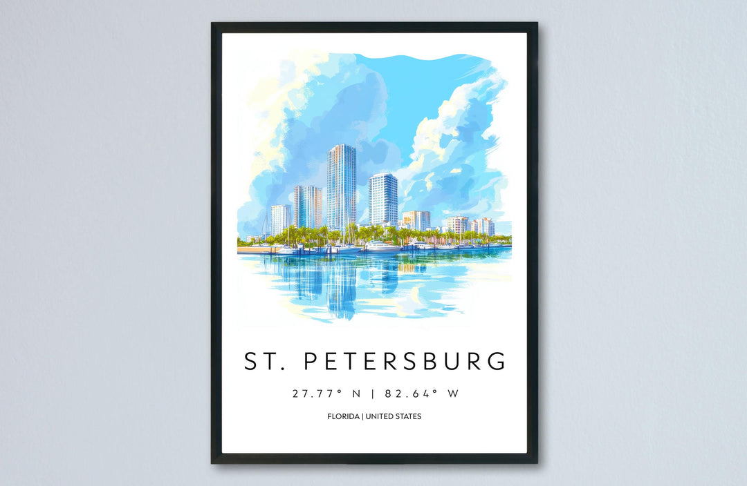 St. Petersburg Watercolor Poster Wall Art Wall Decor Home Décor St. Petersburg Gift USA Art Lover Gift, Travel Souvenir Print
