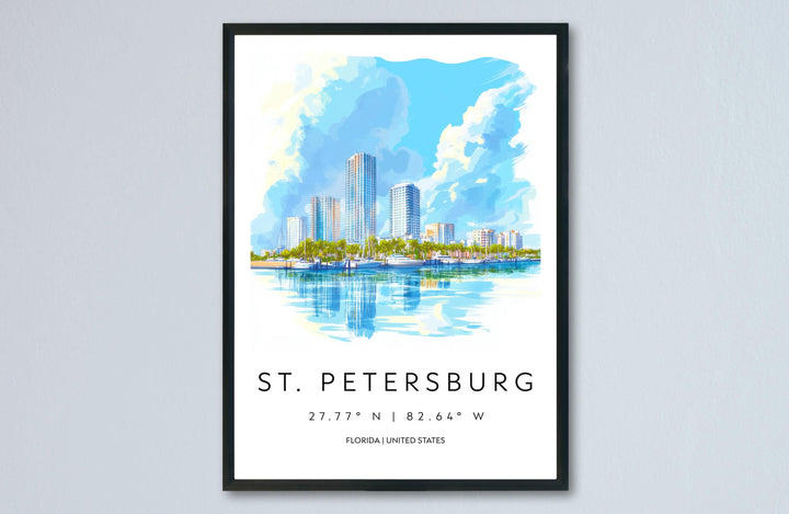 St. Petersburg Watercolor Poster Wall Art Wall Decor Home Décor St. Petersburg Gift USA Art Lover Gift, Travel Souvenir Print