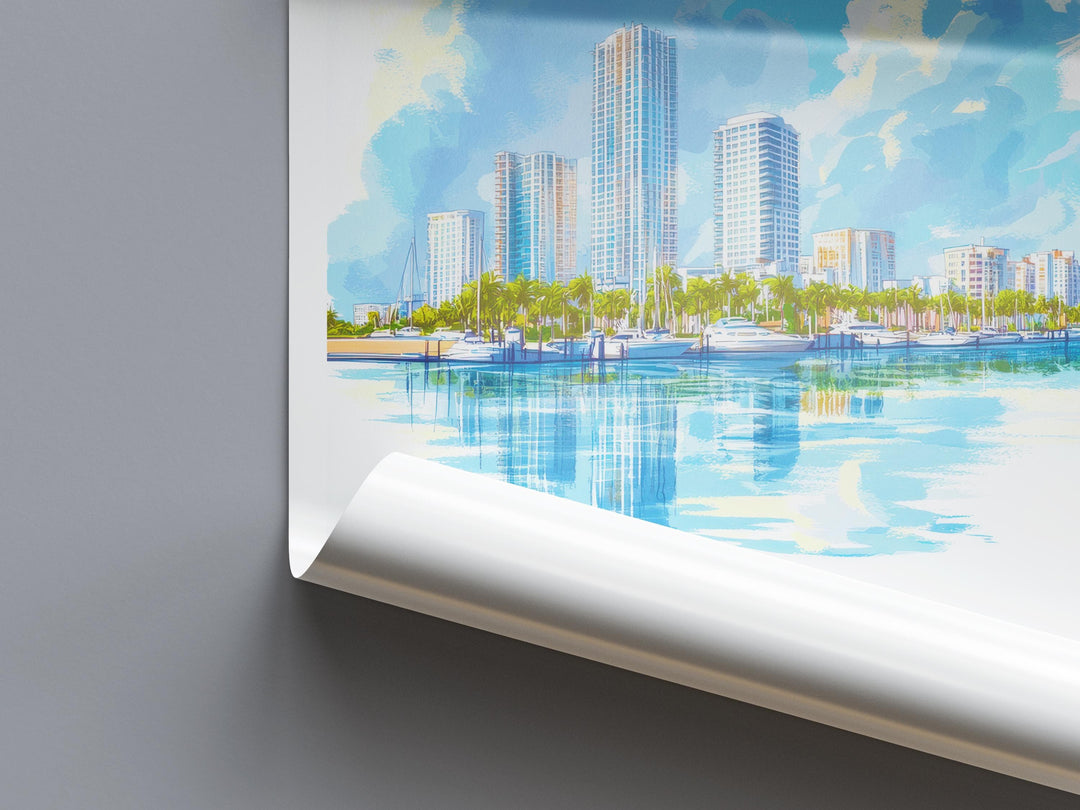 St. Petersburg Watercolor Poster Wall Art Wall Decor Home Décor St. Petersburg Gift USA Art Lover Gift, Travel Souvenir Print