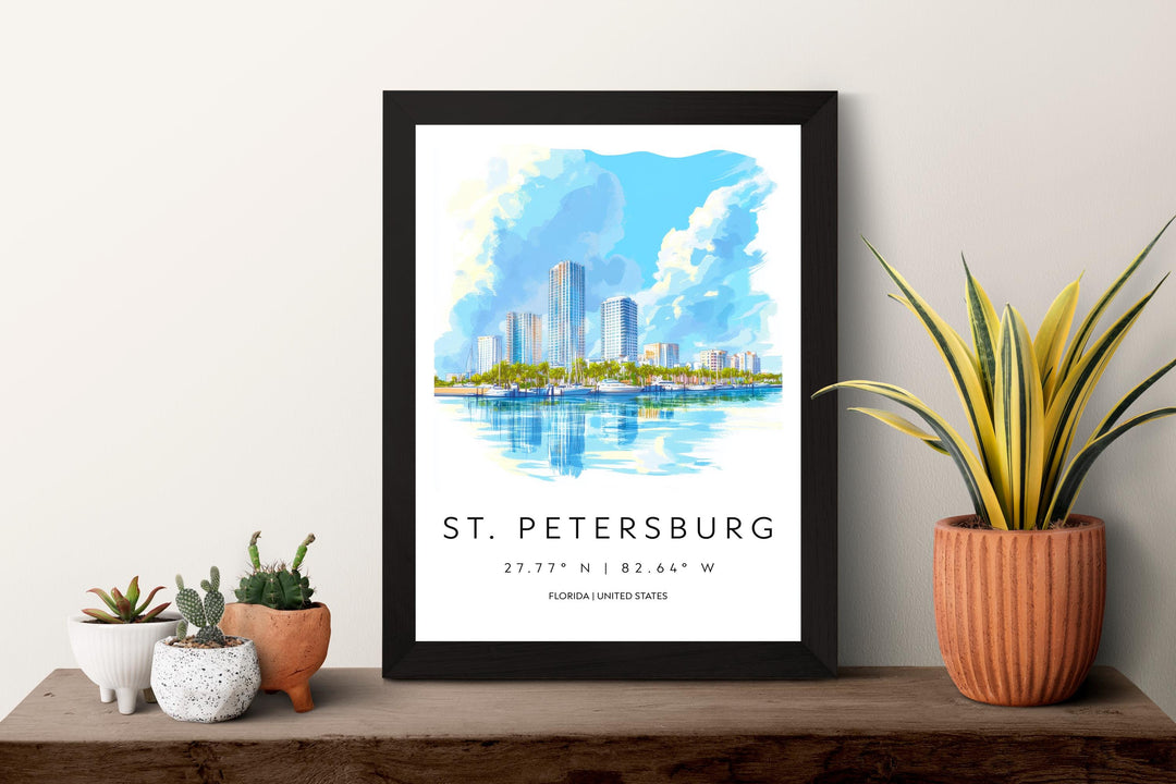 St. Petersburg Watercolor Poster Wall Art Wall Decor Home Décor St. Petersburg Gift USA Art Lover Gift, Travel Souvenir Print