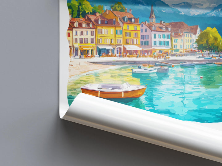 Vevey Watercolor Poster Wall Art Vevey Wall Decor Home Décor Vevey Gift Switzerland Art Lover Gift, Travel Souvenir Print
