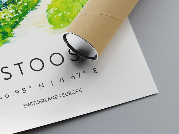 Stoos Watercolor Poster Wall Art Stoos Wall Decor Home Décor Stoos Gift Switzerland Art Lover Gift, Travel Souvenir Print