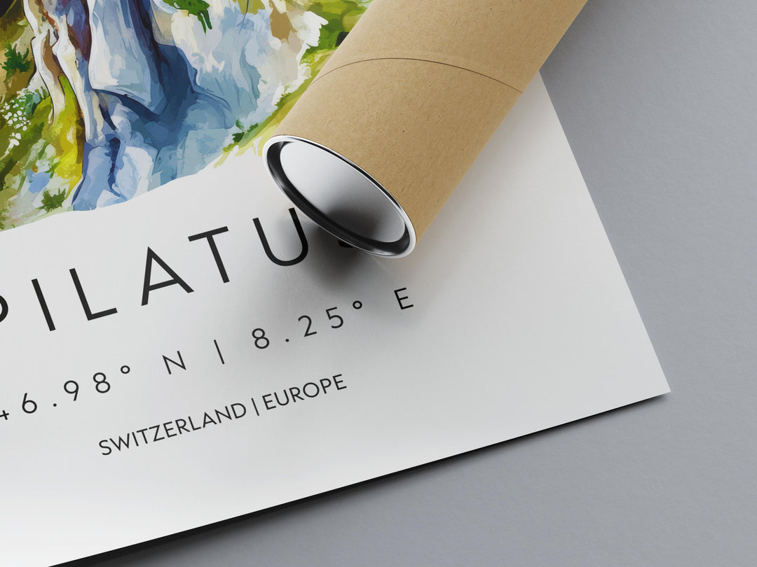 Pilatus Watercolor Poster Wall Art Pilatus Wall Decor Home Décor Pilatus Gift Switzerland Art Lover Gift, Travel Souvenir Print