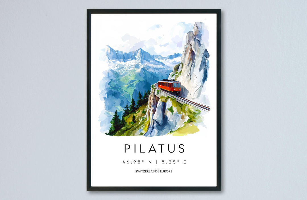 Pilatus Watercolor Poster Wall Art Pilatus Wall Decor Home Décor Pilatus Gift Switzerland Art Lover Gift, Travel Souvenir Print