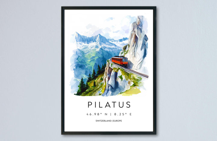 Pilatus Watercolor Poster Wall Art Pilatus Wall Decor Home Décor Pilatus Gift Switzerland Art Lover Gift, Travel Souvenir Print