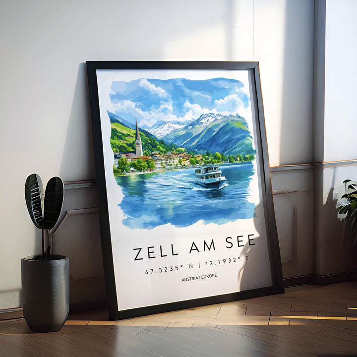 Zell am See Watercolor Poster Wall Art Zell am See Wall Decor Home Décor Zell am See Gift Austria Art Lover Gift, Travel Souvenir Print