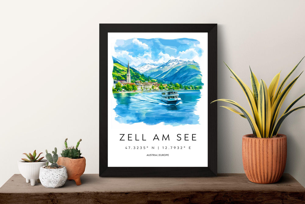 Zell am See Watercolor Poster Wall Art Zell am See Wall Decor Home Décor Zell am See Gift Austria Art Lover Gift, Travel Souvenir Print