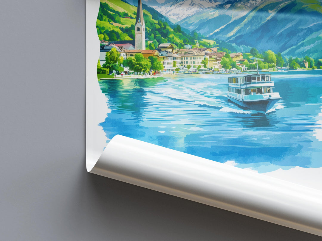 Zell am See Watercolor Poster Wall Art Zell am See Wall Decor Home Décor Zell am See Gift Austria Art Lover Gift, Travel Souvenir Print