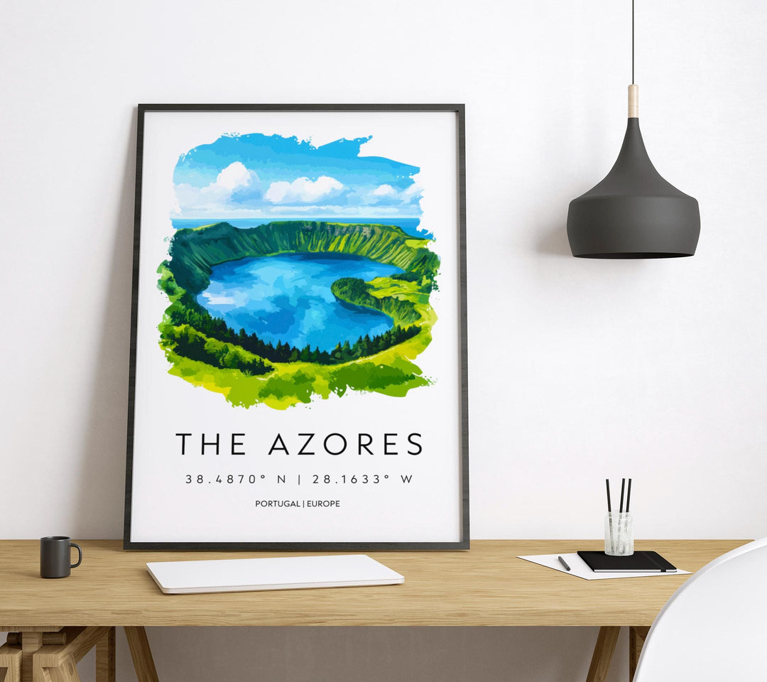 The Azores Watercolor Poster Wall Art Azores Wall Decor Home Décor The Azores Gift Portugal Art Lover Gift, Travel Souvenir Print