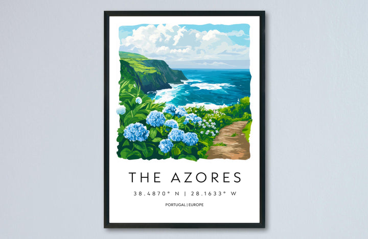 The Azores Watercolor Poster Wall Art Azores Wall Decor Home Décor The Azores Gift Portugal Art Lover Gift, Travel Souvenir Print