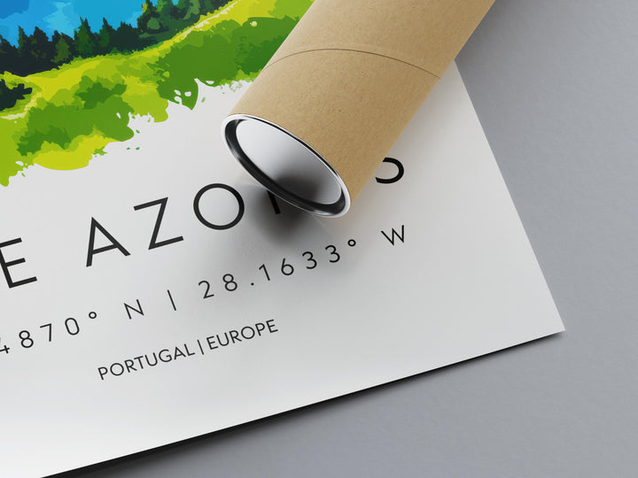 The Azores Watercolor Poster Wall Art Azores Wall Decor Home Décor The Azores Gift Portugal Art Lover Gift, Travel Souvenir Print