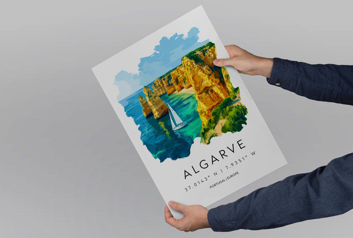 Algarve Watercolor Poster Wall Art Algarve Wall Decor Home Décor Algarve Gift Portugal Art Lover Gift, Travel Souvenir Print