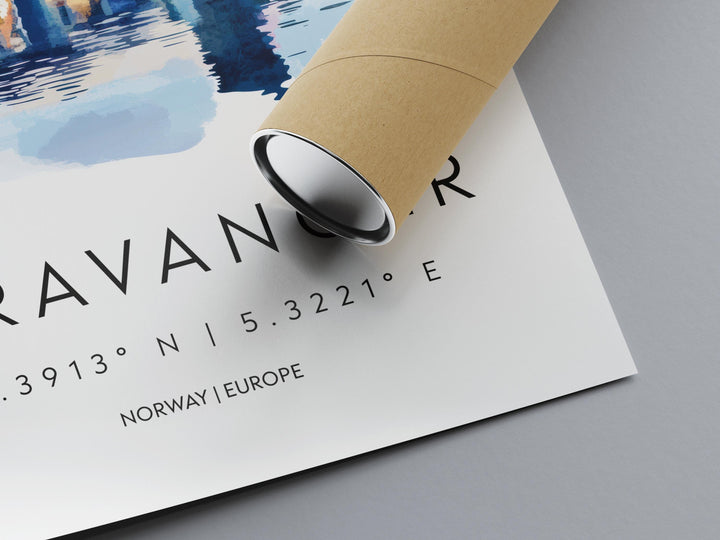 Stavanger Watercolor Poster Wall Art Stavanger Wall Decor Home Décor Stavanger Gift Norway Art Lover Gift, Travel Souvenir Print