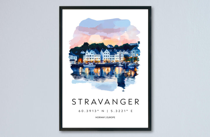 Stavanger Watercolor Poster Wall Art Stavanger Wall Decor Home Décor Stavanger Gift Norway Art Lover Gift, Travel Souvenir Print
