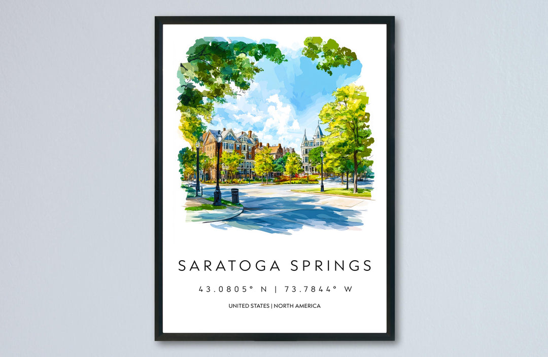 Saratoga Springs Watercolor Poster Wall Art Saratoga Decor Home Décor Saratoga Springs Gift USA Art Lover Gift, Travel Souvenir Print