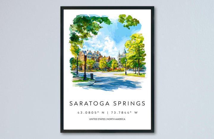 Saratoga Springs Watercolor Poster Wall Art Saratoga Decor Home Décor Saratoga Springs Gift USA Art Lover Gift, Travel Souvenir Print