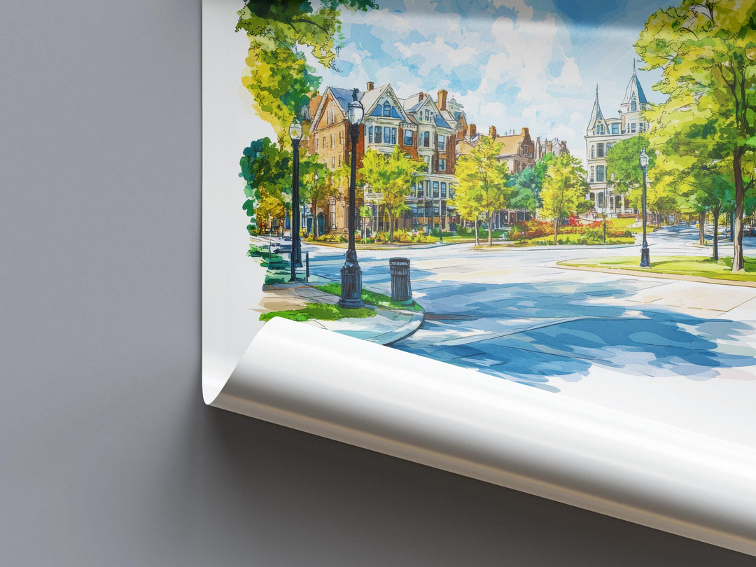 Saratoga Springs Watercolor Poster Wall Art Saratoga Decor Home Décor Saratoga Springs Gift USA Art Lover Gift, Travel Souvenir Print