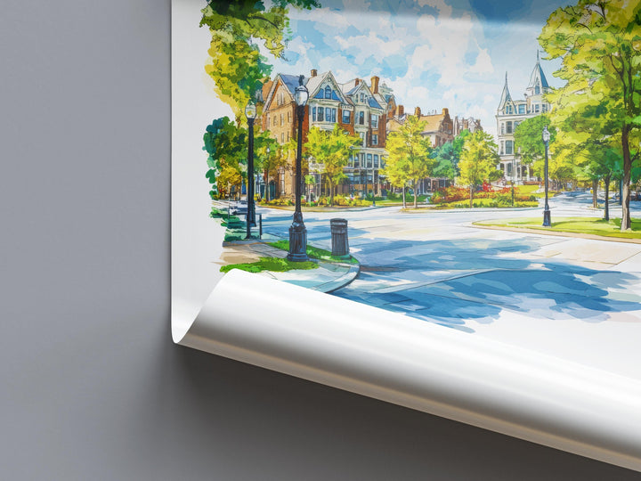 Saratoga Springs Watercolor Poster Wall Art Saratoga Decor Home Décor Saratoga Springs Gift USA Art Lover Gift, Travel Souvenir Print