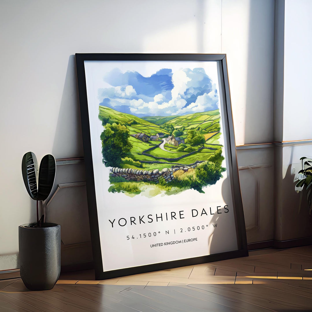 Yorkshire Dales NP Watercolor Poster Art Yorkshire Dales Decor Home Décor Yorkshire Dales Gift UK Art Lover Gift, Travel Print