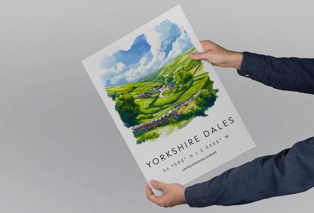 Yorkshire Dales NP Watercolor Poster Art Yorkshire Dales Decor Home Décor Yorkshire Dales Gift UK Art Lover Gift, Travel Print