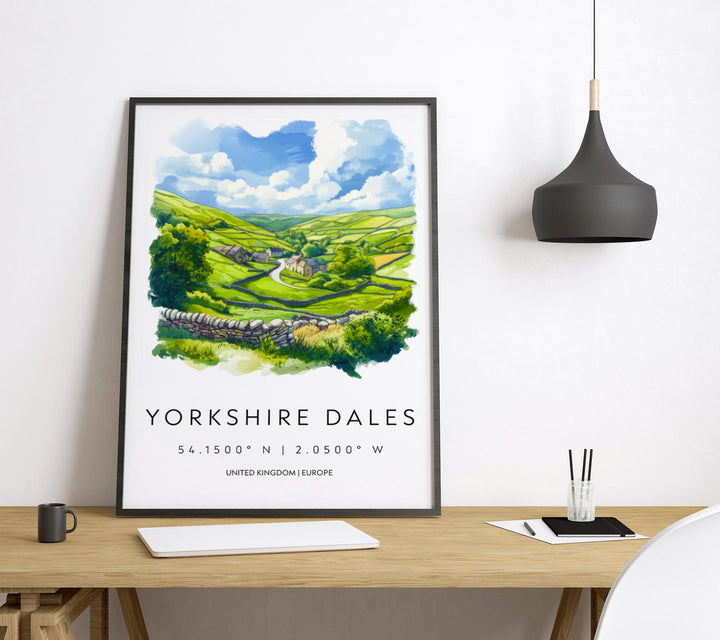 Yorkshire Dales NP Watercolor Poster Art Yorkshire Dales Decor Home Décor Yorkshire Dales Gift UK Art Lover Gift, Travel Print