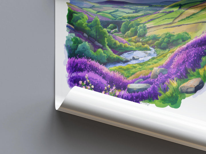 Peak District Watercolor Poster Wall Art Peak District Decor Home Décor Peak District Gift UK Art Lover Gift, Travel Souvenir Print