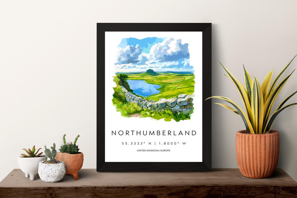 Northumberland Watercolor Poster Wall Art Northumberland Decor Home Décor Northumberland Gift UK Art Lover Gift, Travel Souvenir Print