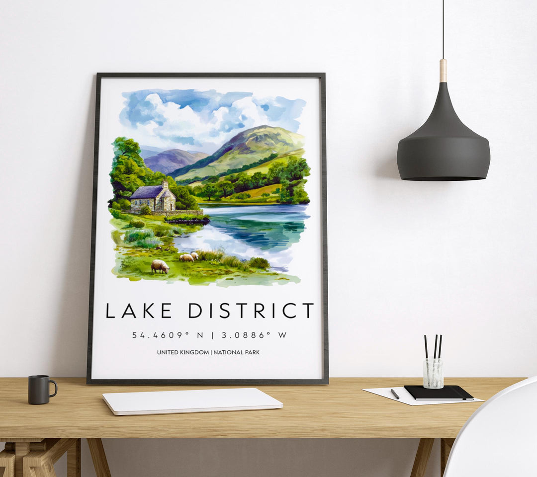 Lake District Watercolor Poster Wall Art Lake District Decor Home Décor Lake District Gift UK Art Lover Gift, Travel Souvenir Print