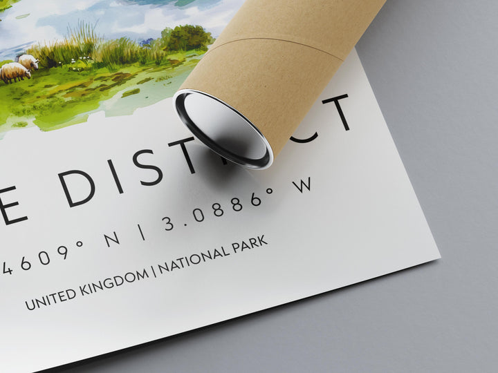 Lake District Watercolor Poster Wall Art Lake District Decor Home Décor Lake District Gift UK Art Lover Gift, Travel Souvenir Print