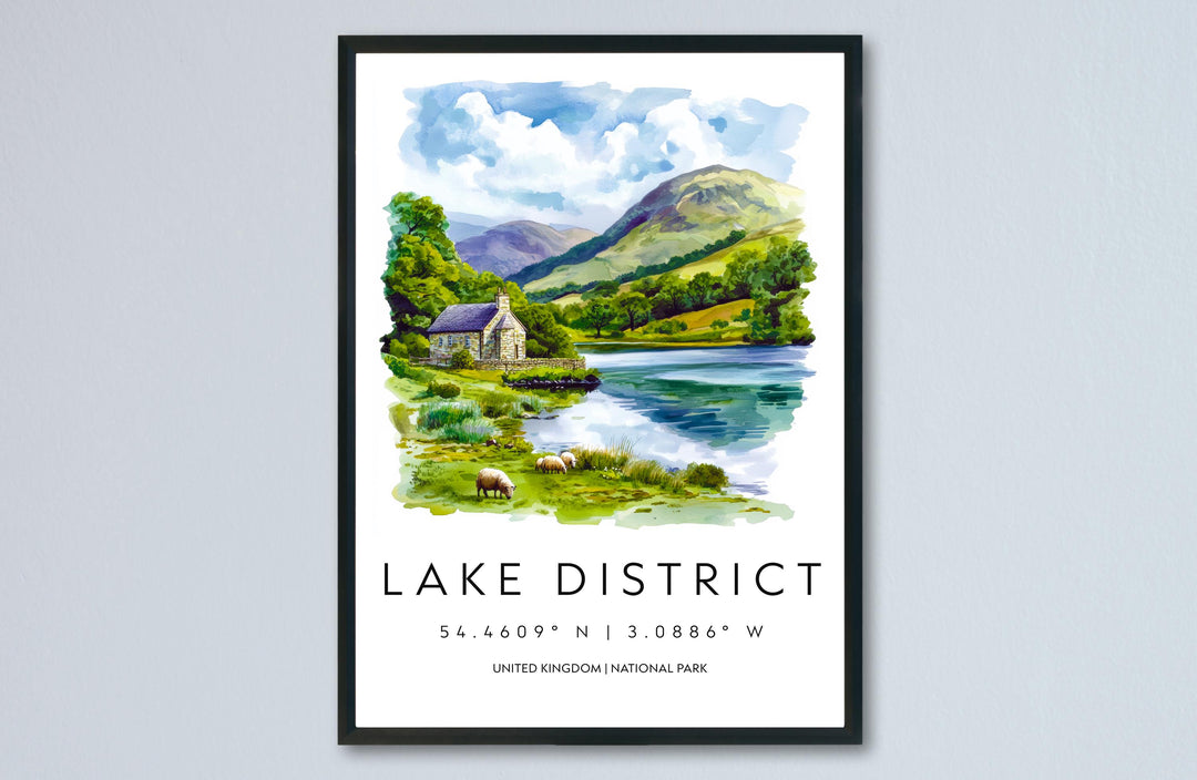 Lake District Watercolor Poster Wall Art Lake District Decor Home Décor Lake District Gift UK Art Lover Gift, Travel Souvenir Print