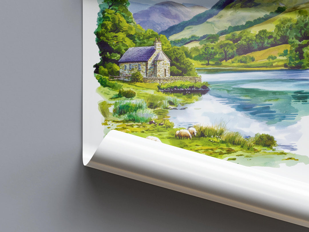 Lake District Watercolor Poster Wall Art Lake District Decor Home Décor Lake District Gift UK Art Lover Gift, Travel Souvenir Print