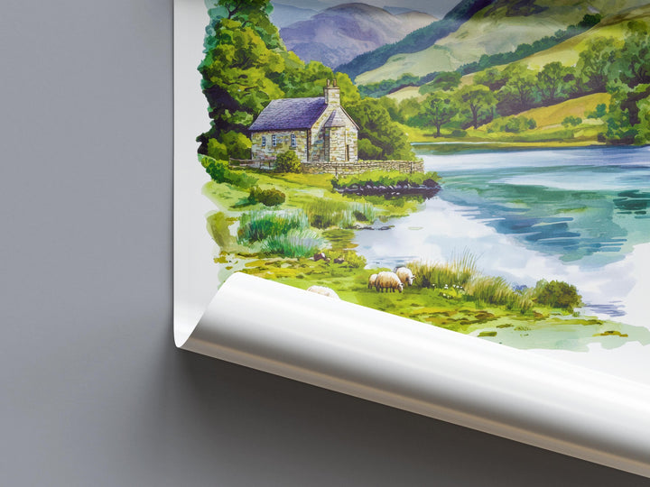 Lake District Watercolor Poster Wall Art Lake District Decor Home Décor Lake District Gift UK Art Lover Gift, Travel Souvenir Print