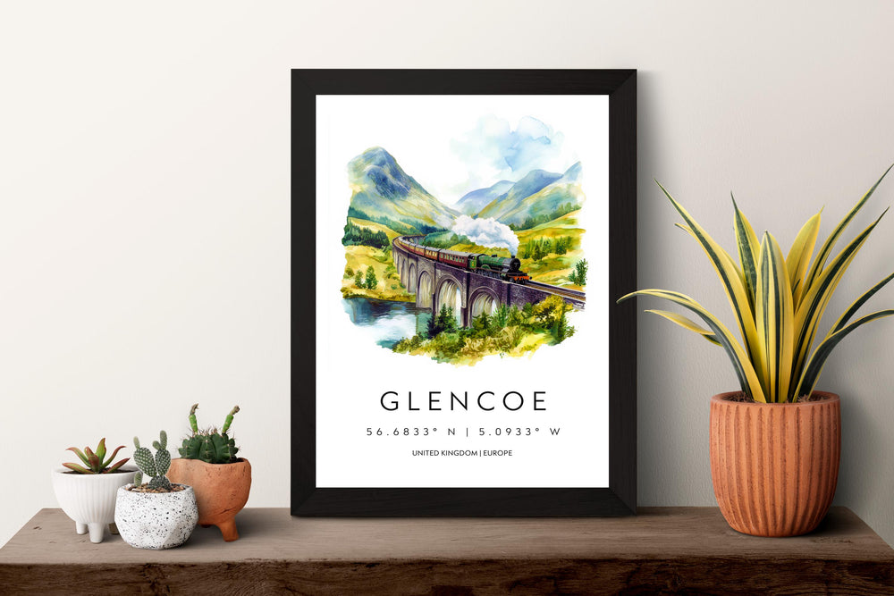 Glencoe Watercolor Poster Wall Art Glencoe Wall Hanging Home Décor Glencoe Gift Art Lovers Scotland Art Lover Gift