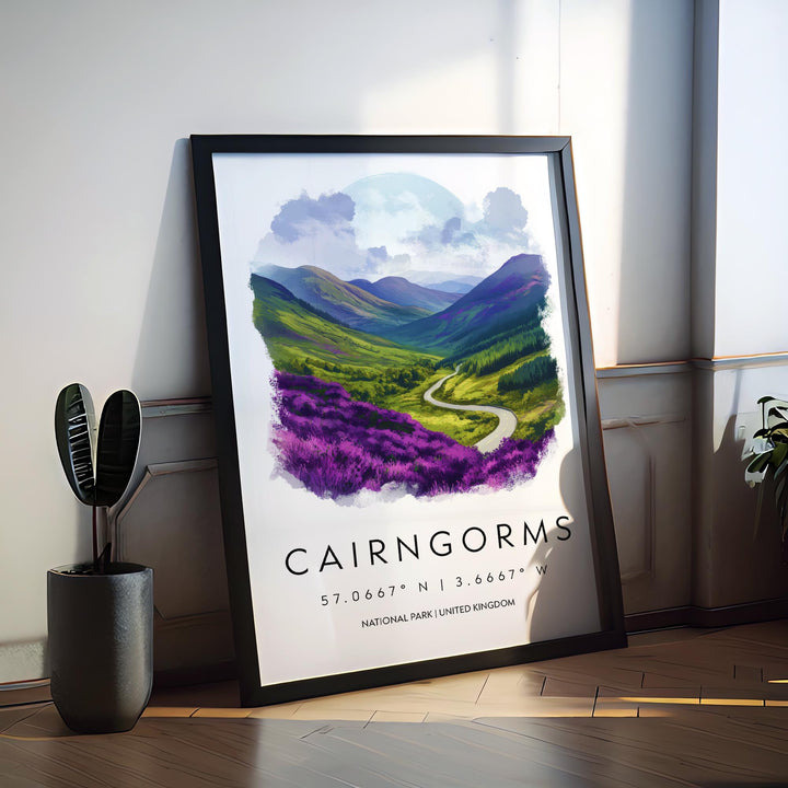 Cairngorms NP Watercolor Poster Wall Art Cairngorms Decor Home Décor Cairngorms Gift UK Art Lover Gift, Travel Souvenir Print