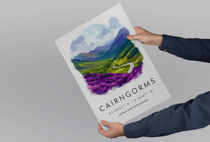 Cairngorms NP Watercolor Poster Wall Art Cairngorms Decor Home Décor Cairngorms Gift UK Art Lover Gift, Travel Souvenir Print