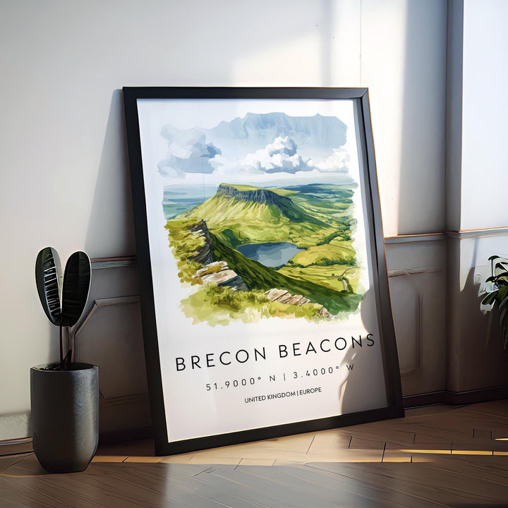 Brecon Beacons Watercolor Poster Wall Art Brecon Beacons Wall Decor Home Décor Brecon Beacons Gift UK Art Lover Gift, Travel Souvenir Print
