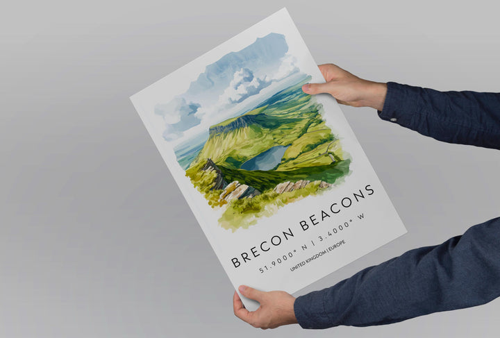 Brecon Beacons Watercolor Poster Wall Art Brecon Beacons Wall Decor Home Décor Brecon Beacons Gift UK Art Lover Gift, Travel Souvenir Print