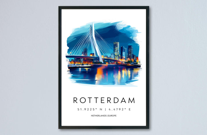 Rotterdam Watercolor Poster Wall Art Rotterdam Wall Decor Home Décor Rotterdam Gift Netherlands Art Lover Gift, Travel Souvenir Print