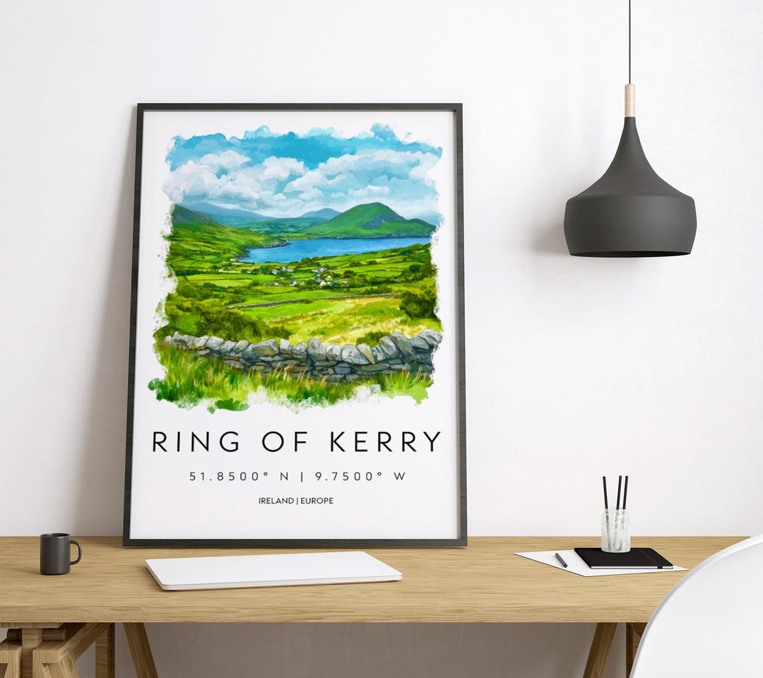 Ring of Kerry Watercolor Poster Wall Art Ring of Kerry Decor Home Décor Ring of Kerry Gift Ireland Art Lover Gift, Travel Souvenir Print