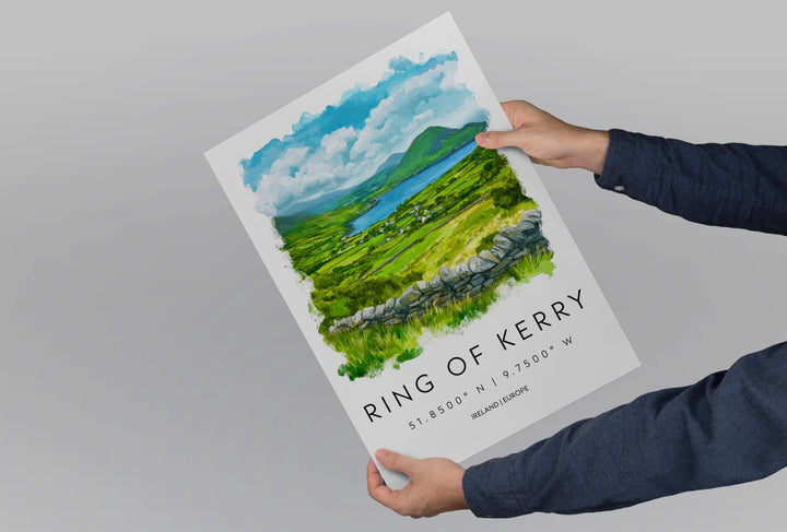 Ring of Kerry Watercolor Poster Wall Art Ring of Kerry Decor Home Décor Ring of Kerry Gift Ireland Art Lover Gift, Travel Souvenir Print