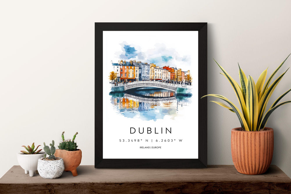 Dublin Watercolor Poster Wall Art Dublin Wall Decor Home Décor Dublin Gift Ireland Art Lover Gift, Travel Souvenir Print
