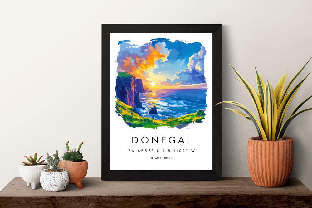 Donegal Watercolor Poster Wall Art Donegal Wall Decor Home Décor Donegal Gift Ireland Art Lover Gift, Travel Souvenir Print