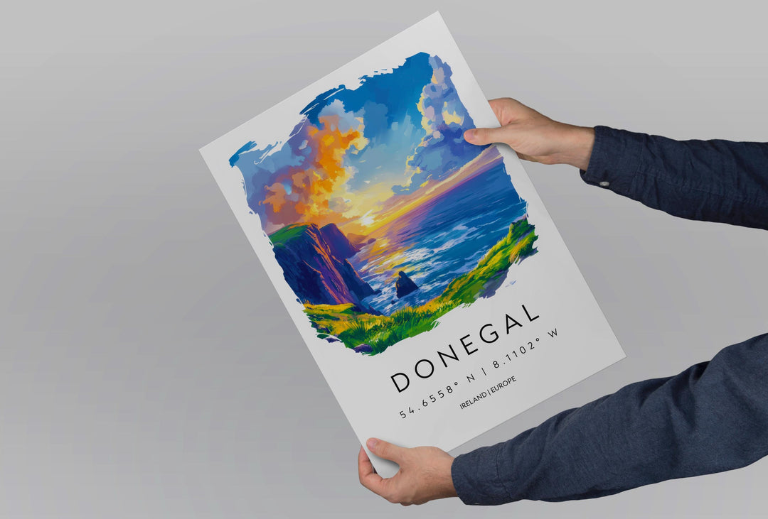 Donegal Watercolor Poster Wall Art Donegal Wall Decor Home Décor Donegal Gift Ireland Art Lover Gift, Travel Souvenir Print