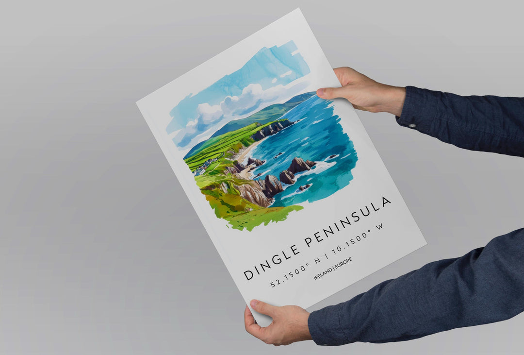 Dingle Peninsula Watercolor Poster Wall Art Dingle Decor Home Décor Dingle Gift Ireland Art Lover Gift, Travel Souvenir Print