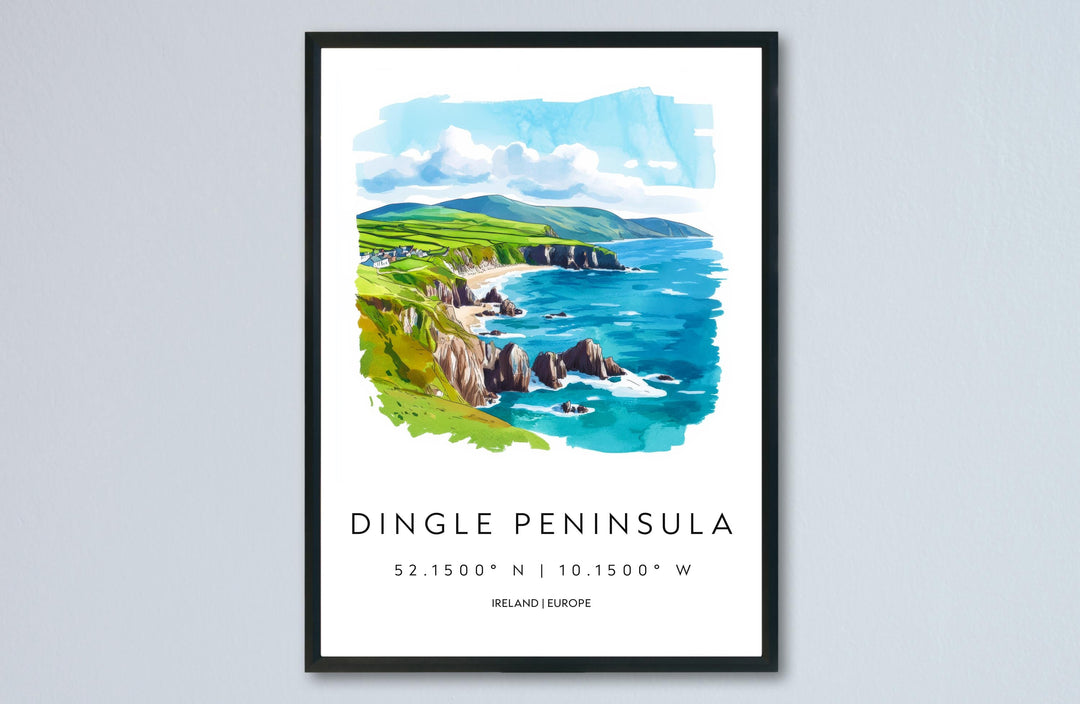 Dingle Peninsula Watercolor Poster Wall Art Dingle Decor Home Décor Dingle Gift Ireland Art Lover Gift, Travel Souvenir Print