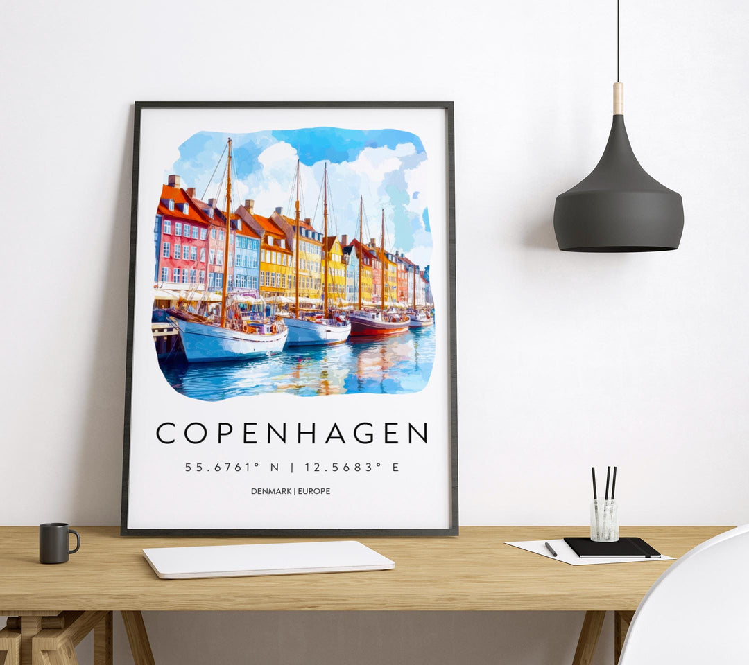 Copenhagen Watercolor Poster Wall Art Copenhagen Wall Hanging Home Décor Copenhagen Gift Art Lovers Denmark Art Lover Gift